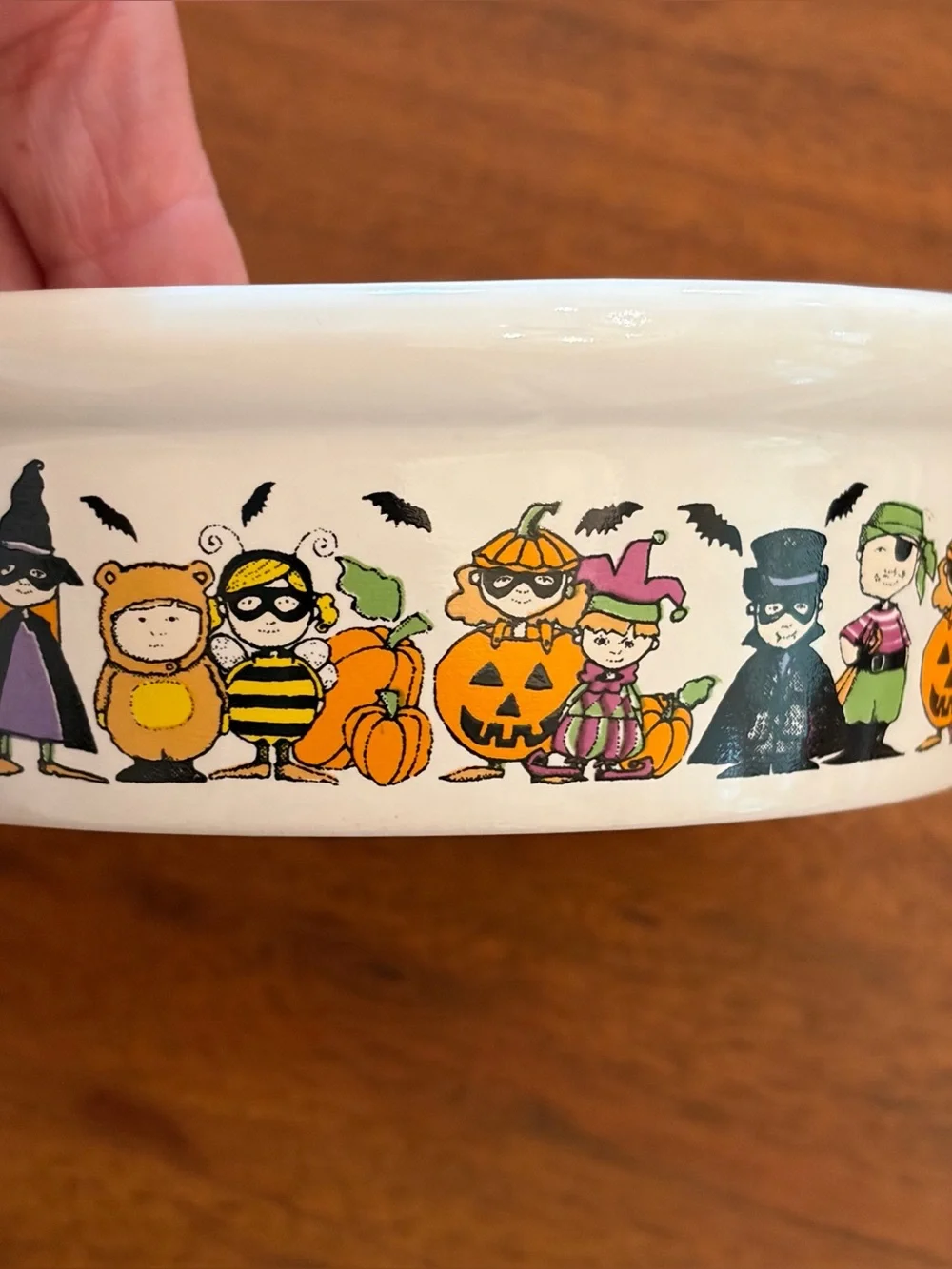Vintage Goblins Ursula Dodge Signature Halloween Stoneware Dog Cat Pet Bowl 4.5